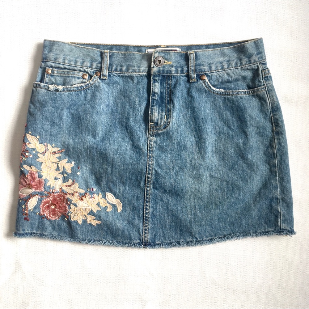 Old Navy Embellished Denim Mini Skirt